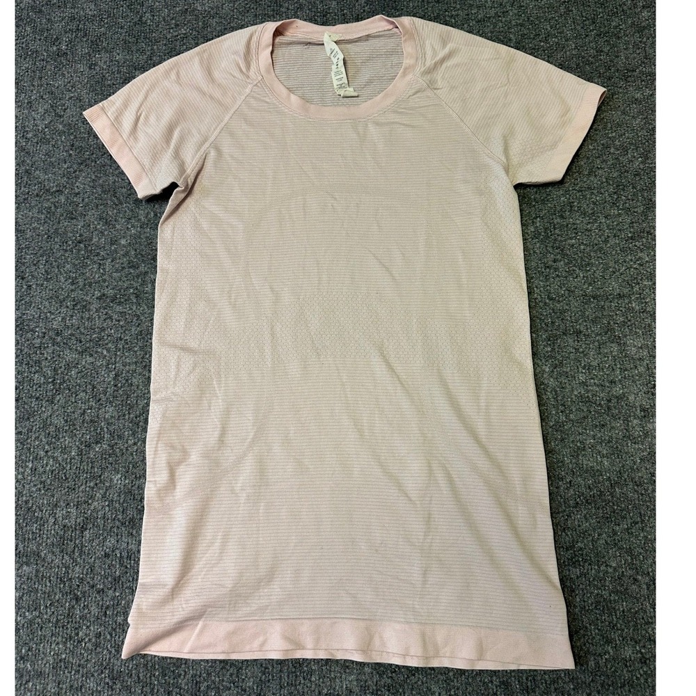 Lululemon Shirt Womens Size 6 Pink Swiftly Tech Short Sleeve Mesh Athletic Gym